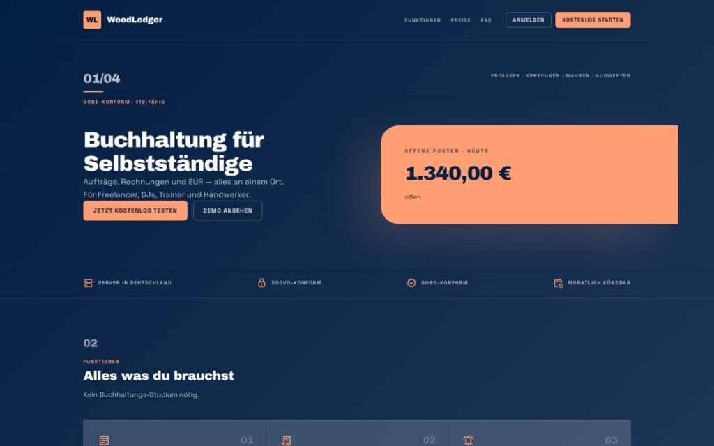 Screenshot: Woodledger