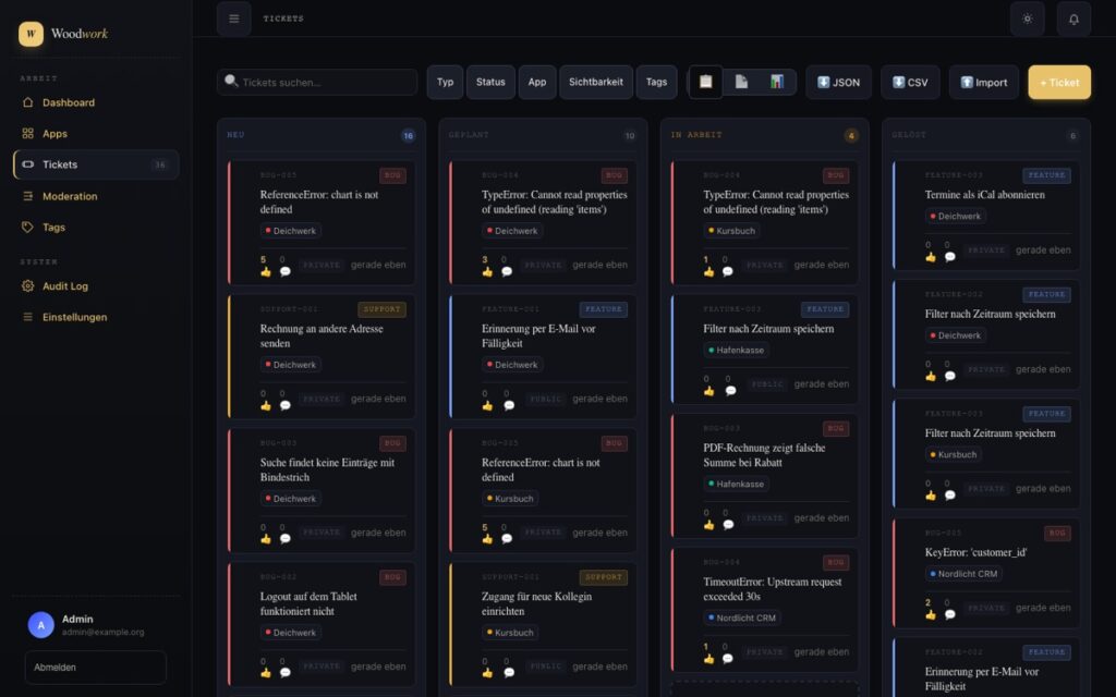 Screenshot: Woodwork